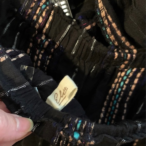 $$$$$$OLD M Elan Black Multicolor Viscose Striped High Waist Wide Leg Pants Tank - Picture 8 of 13